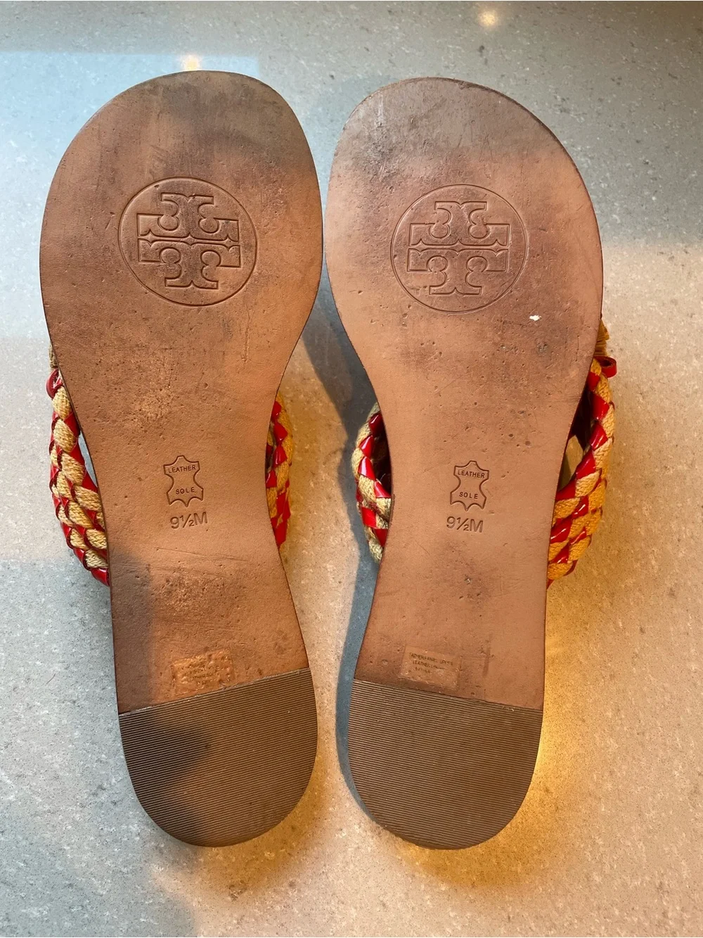 Tory Burch Burt Thong | Natural & Red Volcano